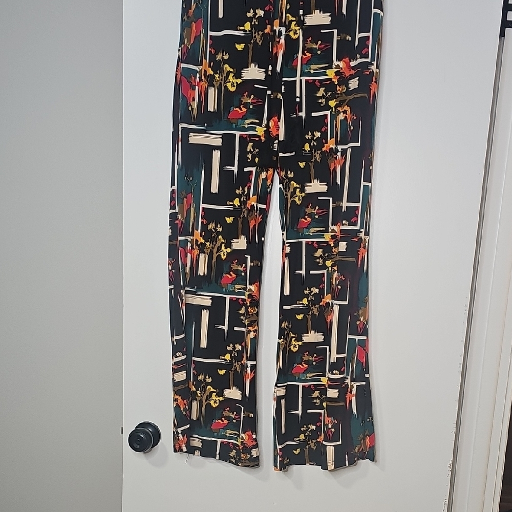 Chic Multicolor Abstract Boot Cut Pants - Picture 3 of 6